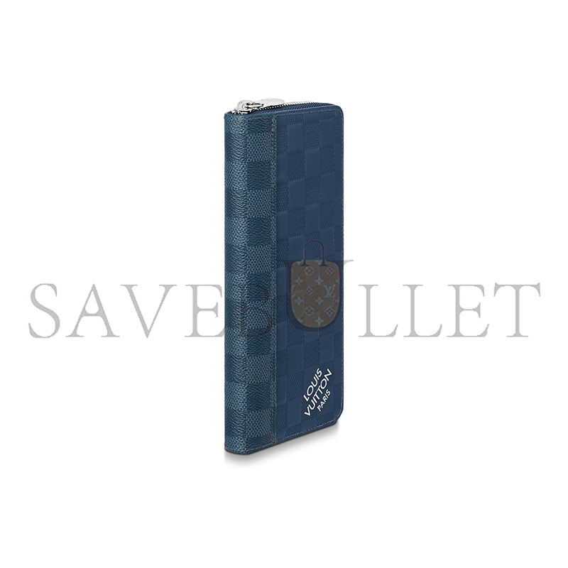 LOUIS VUITTON MASTER ZIPPY VERTICAL CHECKERBOARD ZIPPER IN LEATHER AND CANVAS M60503 (20*10*2)